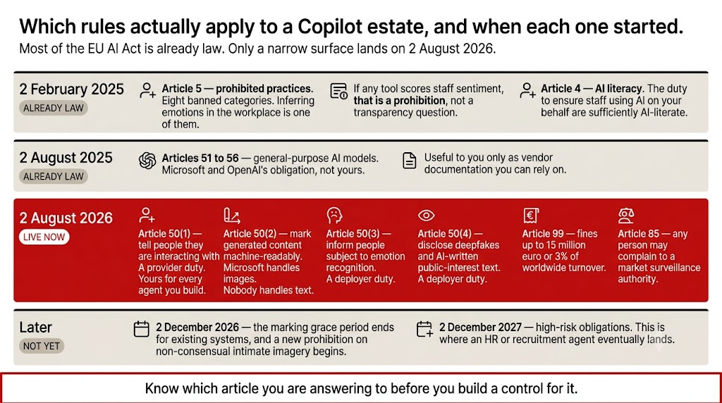 First, precisely which rules apply to a Copilot estate