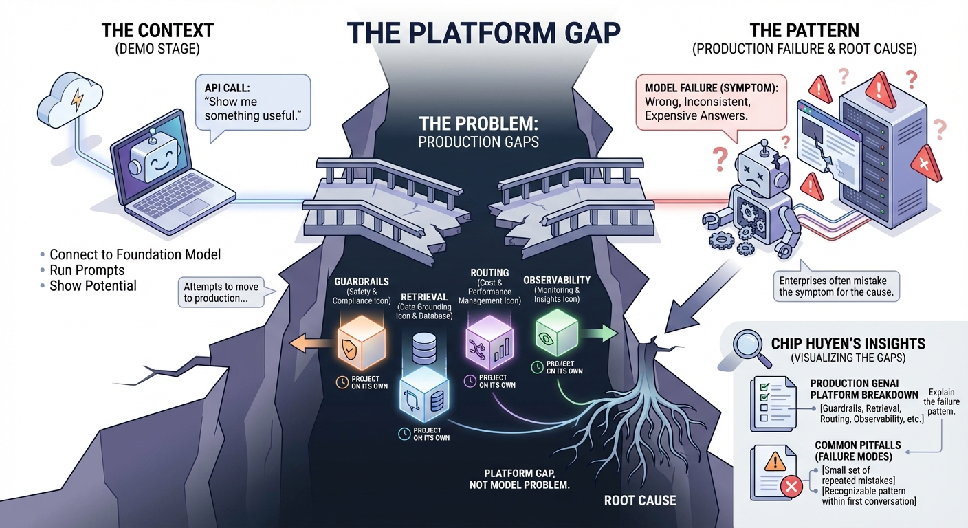 How the gap between an API call and production AI platform creates adoption failure