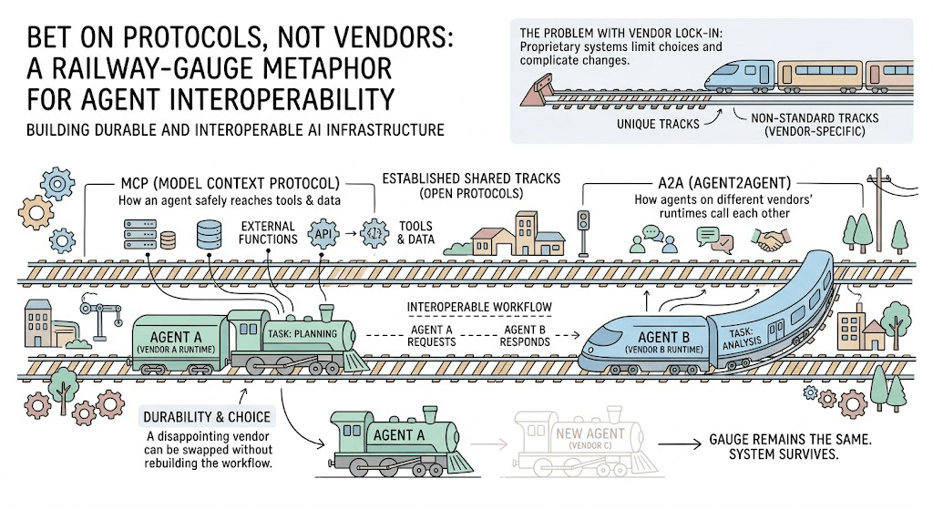 Why the boring decision — protocols, not vendors — is the one that ages well