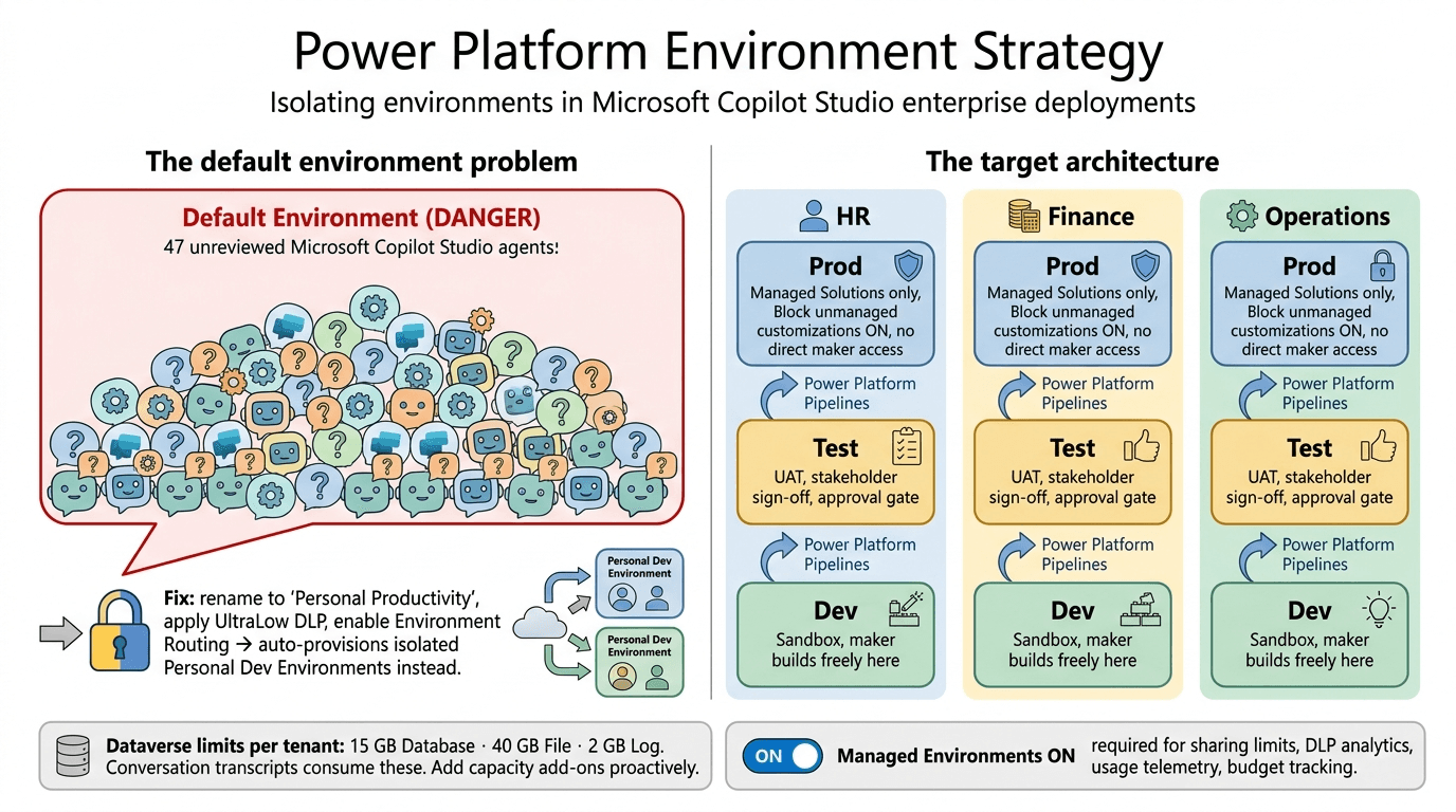 The Power Platform environment strategy — zones, isolation, and the default environment nobody talks about