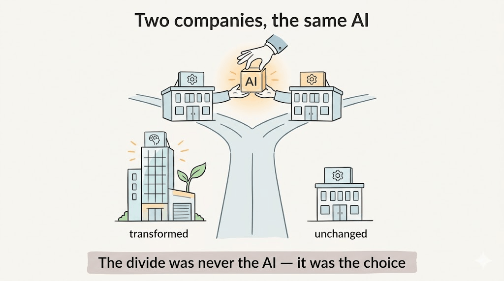 Two companies bought the same AI. A year later, only one had changed.